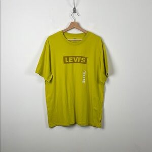 Levi's Relaxed Short Sleeve Pullover Graphic Print Logo Men's L Yellow T-Shirt